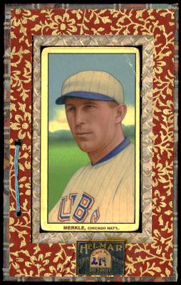 Picture, Helmar Brewing, T206-Helmar Card # 299, Fred Merkle, Portrait facing left, Chicago Cubs